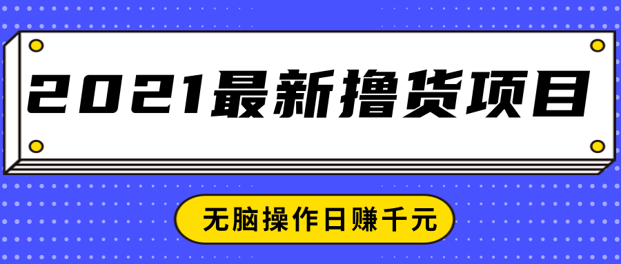 2021最新撸货项目，一部手机即可实现无脑操作轻松日赚千元-副业资源站 | 数域行者