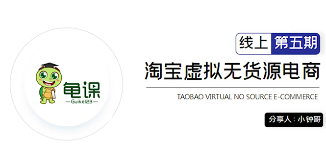 龟课·淘宝虚拟无货源电商5期，全程直播 现场实操，一步步教你轻松实现躺赚-副业资源站 | 数域行者