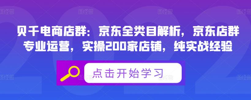 贝千电商店群：京东全类目解析，京东店群专业运营，实操200家店铺，纯实战经验-副业资源站 | 数域行者