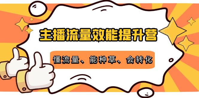 主播流量效能提升营：懂流量、能种草、会转化，清晰明确方法规则-副业资源站 | 数域行者