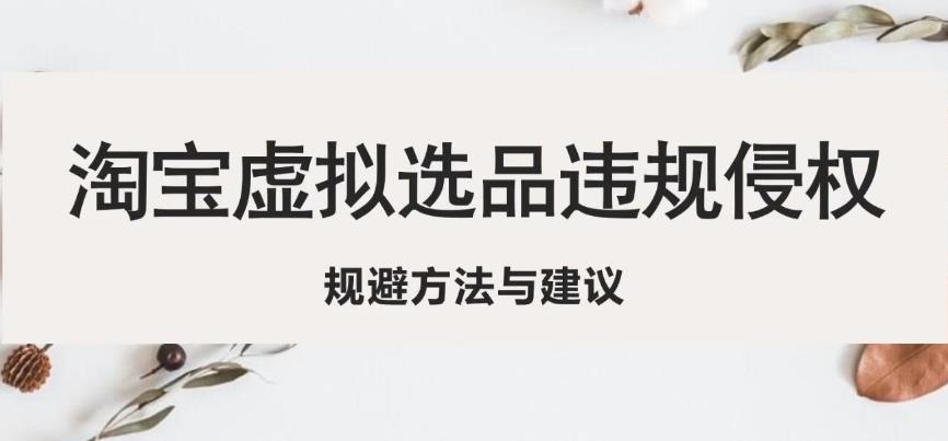 淘宝虚拟违规侵权规避方法与建议，6个部分详细讲解，做虚拟资源必看-副业资源站 | 数域行者