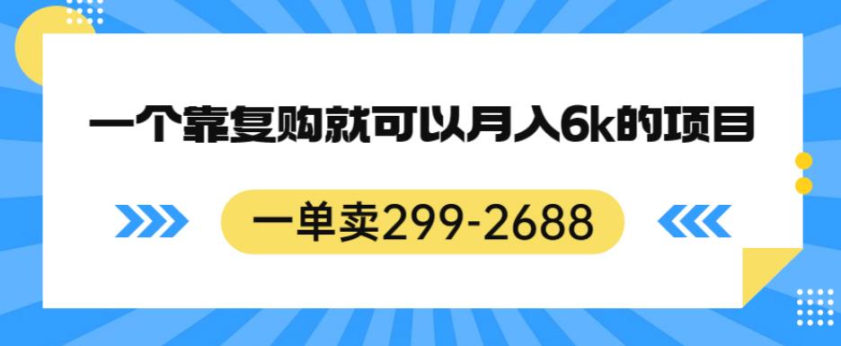 一单卖299-2688，一个靠复购就可以月入6k的暴利项目【揭秘】-副业资源站 | 数域行者