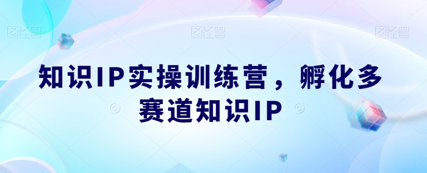 知识IP实操训练营，​孵化多赛道知识IP-副业资源站 | 数域行者