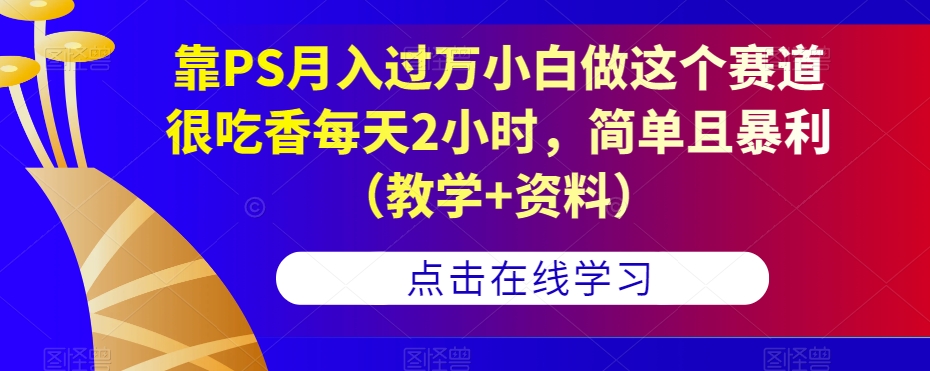 靠PS月入过万小白做这个赛道很吃香每天2小时，简单且暴利（教学+资料）-副业资源站 | 数域行者