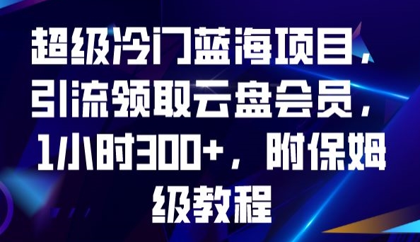 超级冷门蓝海项目，引流领取云盘会员，1小时300+，附保姆级教程-副业资源站 | 数域行者