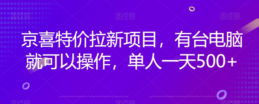 京喜特价拉新新玩法，有台电脑就可以操作，单人一天500+【揭秘】-副业资源站 | 数域行者