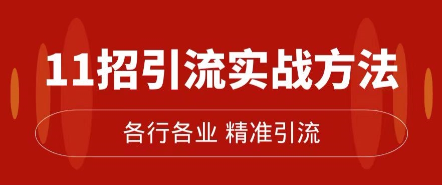 精准引流术：11招引流实战方法，让你私域流量加到爆（11节课完整)-副业资源站 | 数域行者