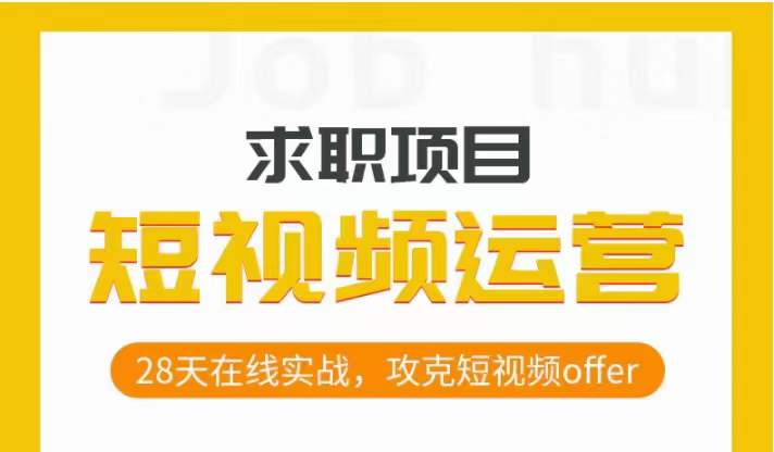 短视频运营求职实操项目，28天在线实战，攻克短视频offer-副业资源站 | 数域行者