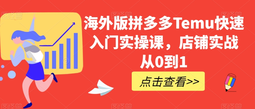 海外版拼多多Temu快速入门实操课，店铺实战从0到1-副业资源站 | 数域行者