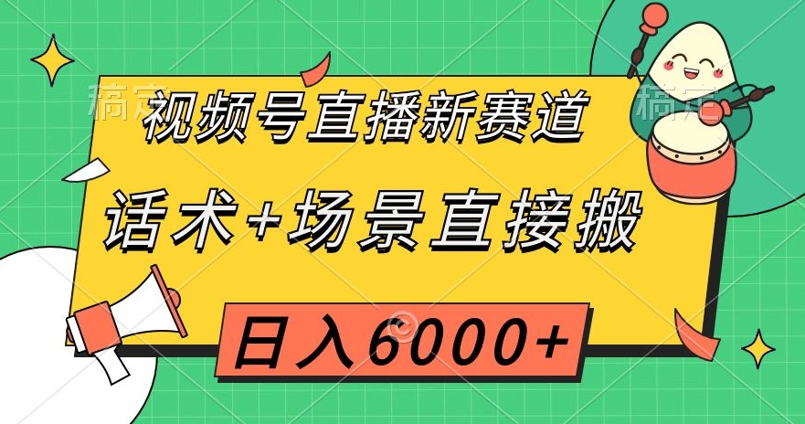 视频号直播新赛道，话术+场景直接搬，日入6000+【揭秘】-副业资源站 | 数域行者