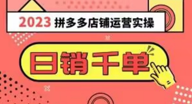 2023拼多多运营实操，每天30分钟日销1000＋，爆款选品技巧大全（10节课）-副业资源站 | 数域行者