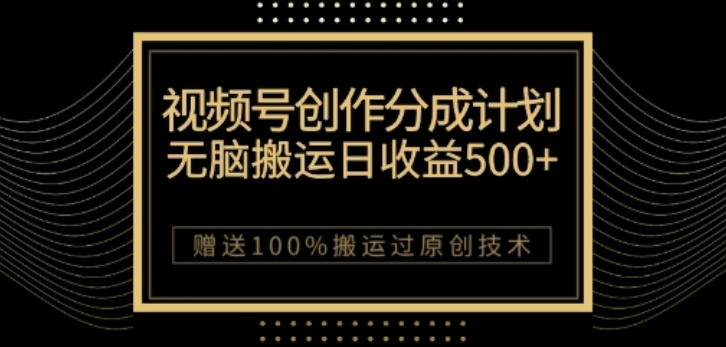 视频号分成计划与私域双重变现，纯搬运无技术，日入3~5位数【揭秘】-副业资源站 | 数域行者