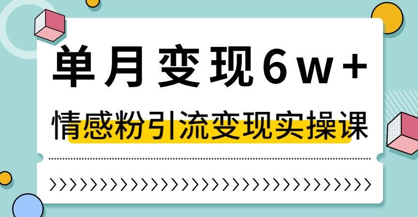 单月变现6W+，抖音情感粉引流变现实操课，小白可做，轻松上手，独家赛道【揭秘】-副业资源站 | 数域行者