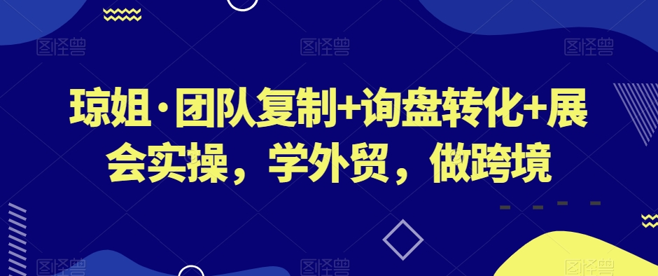 琼姐·团队复制+询盘转化+展会实操，学外贸，做跨境-副业资源站 | 数域行者