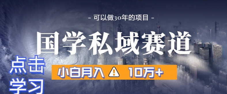 暴力国学私域赛道，小白月入10万+，引流+转化完整流程【揭秘】-副业资源站 | 数域行者