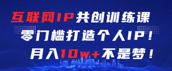 互联网IP共创训练课，零门槛零基础打造个人IP，月入10w+不是梦【揭秘】-副业资源站 | 数域行者