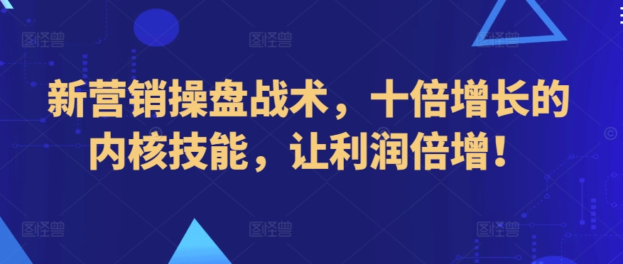 新营销操盘战术，十倍增长的内核技能，让利润倍增！-副业资源站 | 数域行者