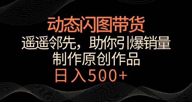 动态闪图带货，遥遥领先，冷门玩法，助你轻松引爆销量，日赚500+【揭秘】-副业资源站 | 数域行者