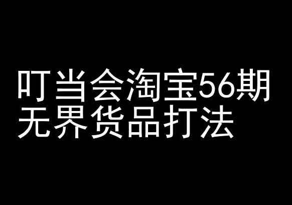 叮当会淘宝56期：无界货品打法-淘宝开店教程-副业资源站 | 数域行者