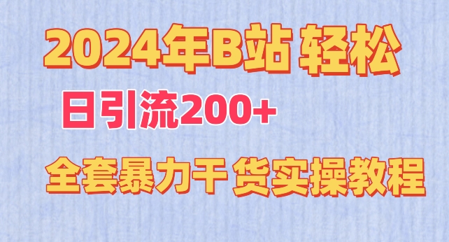 2024年B站轻松日引流200+的全套暴力干货实操教程【揭秘】-副业资源站 | 数域行者