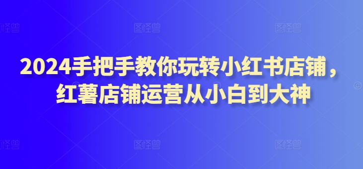 2024手把手教你玩转小红书店铺，红薯店铺运营从小白到大神-副业资源站 | 数域行者