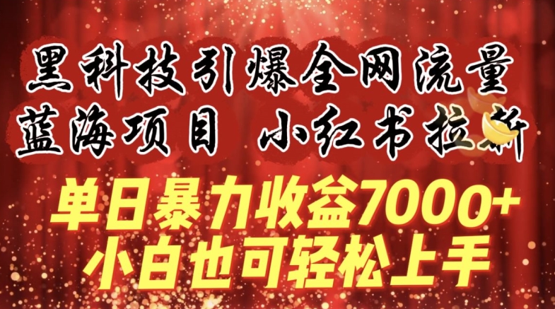 蓝海项目!黑科技引爆全网流量小红书拉新，单日暴力收益7000+，小白也能轻松上手【揭秘】-副业资源站 | 数域行者