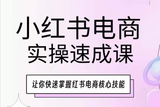 小红书电商实操速成课，让你快速掌握红书电商核心技能-副业资源站 | 数域行者