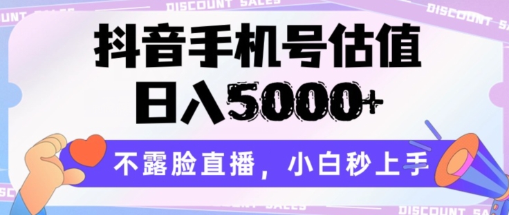 抖音手机号估值，日入5000+，不露脸直播，小白秒上手【揭秘】-副业资源站 | 数域行者