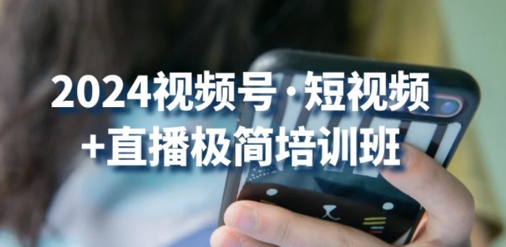 2024视频号·短视频+直播极简培训班：抓住视频号风口，流量红利-副业资源站 | 数域行者