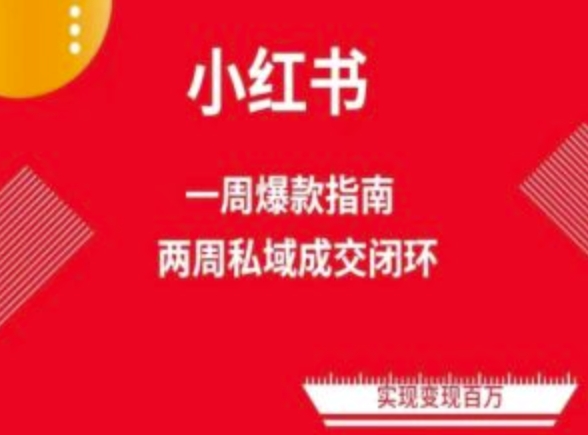 爆款小红书免费流量体系课程(两周变现)，小红书电商教程-副业资源站 | 数域行者