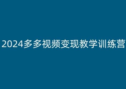 2024多多视频变现教学训练营，新手保姆级教程，适合新手小白-副业资源站 | 数域行者