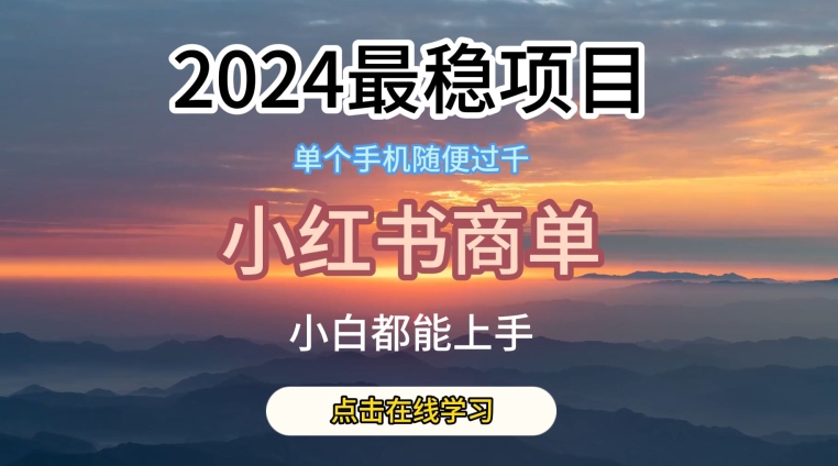 2024最稳蓝海项目，小红书商单项目，没有之一【揭秘】-副业资源站 | 数域行者