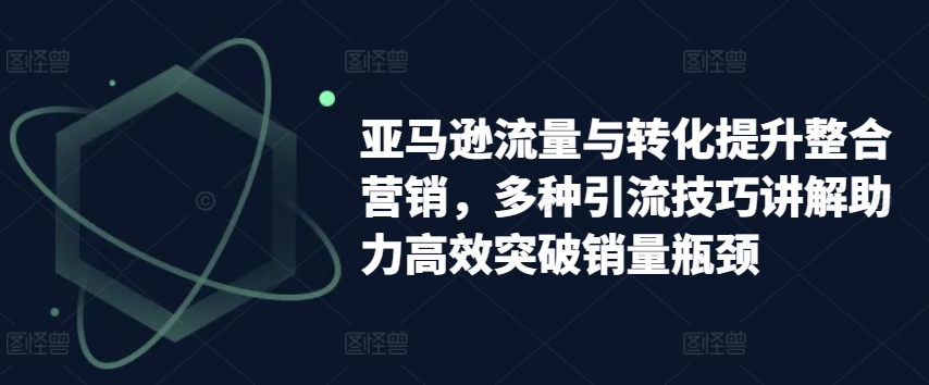 亚马逊流量与转化提升整合营销，多种引流技巧讲解助力高效突破销量瓶颈-副业资源站 | 数域行者