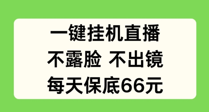 一键挂JI直播，不露脸不出境，每天保底66元【揭秘】-副业资源站 | 数域行者