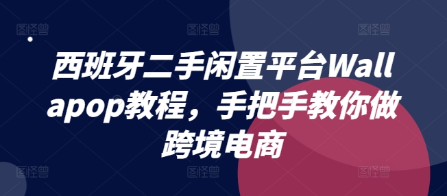 西班牙二手闲置平台Wallapop教程，手把手教你做跨境电商-副业资源站 | 数域行者