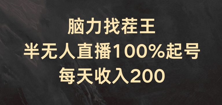 脑力找茬王，半无人直播100%起号，每天收入200+【揭秘】-副业资源站 | 数域行者