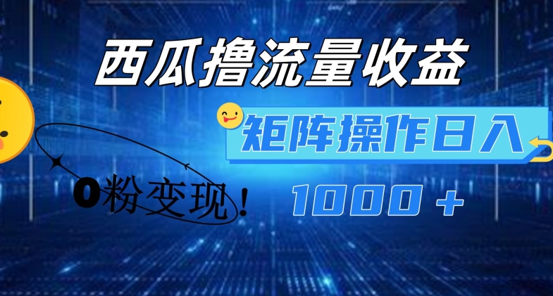 “2024西瓜视频爆红秘籍：零粉变现矩阵，副业新风口，日赚千元不是梦！”-副业资源站 | 数域行者