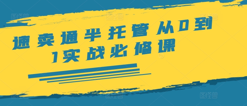 速卖通半托管实战秘籍：0基础打造爆款店铺全攻略-副业资源站 | 数域行者