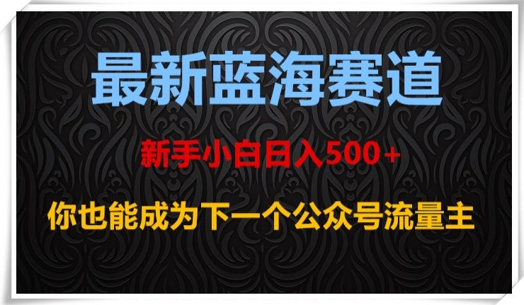 最新蓝海赛道，新手小白日入500+，你也能成为下一个公众号流量主【揭秘】-副业资源站 | 数域行者