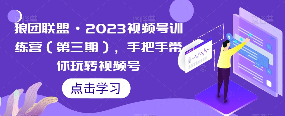 狼团联盟·2023视频号训练营（第三期），手把手带你玩转视频号-副业资源站 | 数域行者