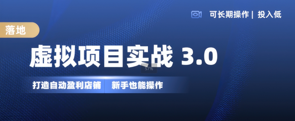 虚拟项目实战3.0，打造自动盈利店铺，可长期操作投入低，新手也能操作-副业资源站 | 数域行者