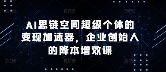 AI思链空间超级个体的变现加速器，企业创始人的降本增效课-副业资源站 | 数域行者