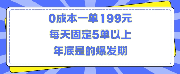 人人都需要的东西0成本一单199元每天固定5单以上年底是的爆发期【揭秘】-副业资源站 | 数域行者