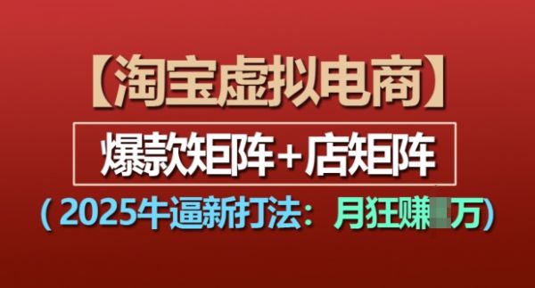 淘宝虚拟电商，2025牛逼新打法：爆款矩阵+店矩阵，月入过万-副业资源站 | 数域行者