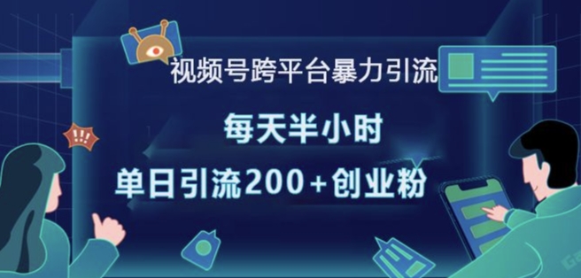 视频号跨平台暴力引流，每天半小时，单日引流200+精准创业粉-副业资源站 | 数域行者