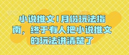 小说推文1月份玩法指南，终于有人把小说推文的玩法讲清楚了!-副业资源站 | 数域行者